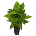 21" Dieffenbachia Artificial Plant in Black Planter