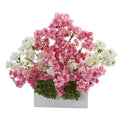 22" Cherry Blossom Artificial Arrangement in White Vase