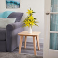 22" Lily and Fern Artificial Arrangement in White Vase