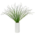 23" Curly Grass Artificial Plant in White Planter