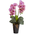 23" Double Phalaenopsis Orchid Artificial Arrangement in Vase