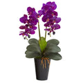 23" Double Phalaenopsis Orchid Artificial Arrangement in Vase