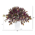 23" Fall Laurel Leaf with Berries Artificial Plant in White Planter