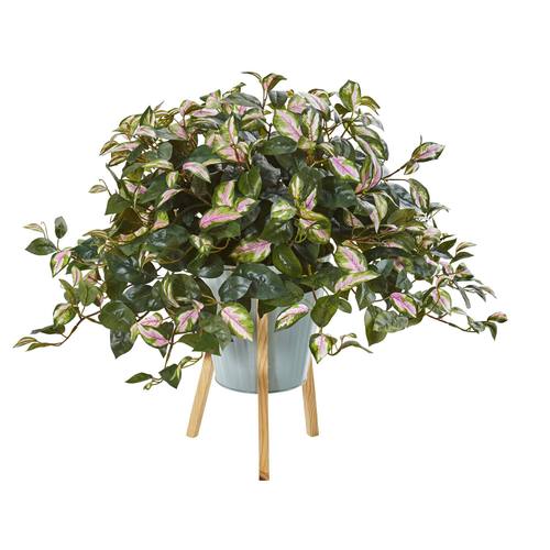 23" Hoya Artificial Plant in Green Planter with Stand
