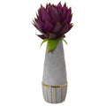 23" Musella Artificial Arrangement in Stoneware Oval Vase with Gold Trimming