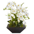 23" Phalaenopsis Orchid and Succulent Artificial Arrangement in Vase