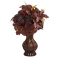 24" Autumn Maple Leaf Artificial Plant in Decorative Planter