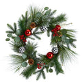24" Berry and Pinecone Artificial Christmas Wreath with Ornaments