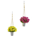 24" Daisy Artificial Arrangement in Hanging Bucket (Set of 2)