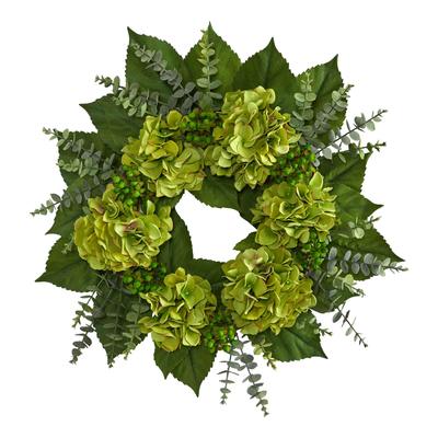 24" Hydrangea and Eucalyptus Artificial Wreath