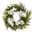 24" Mixed Fern and Phalaenopsis Orchid Artificial Wreath