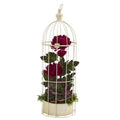 24" Mum and Echeveria Artificial Arrangement in Decorative Cage