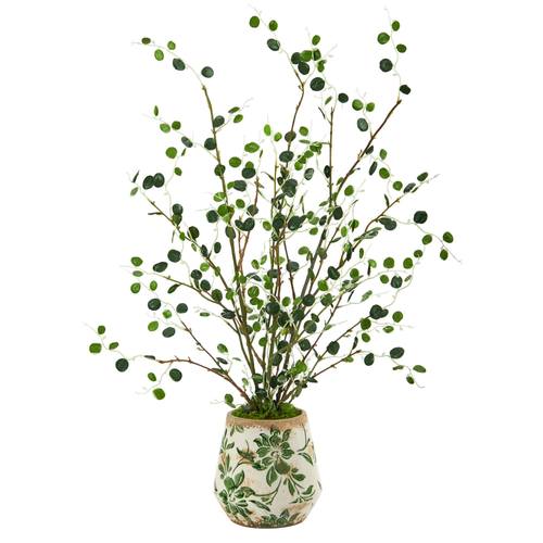 24" Night Willow Artificial Plant in Floral Planter