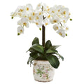 24" Phalaenopsis Orchid Artificial Arrangement in Floral Vase