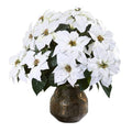 24" Poinsettia Artificial Arrangement in Designer Vase