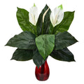 24" Spathifyllum Artificial Plant in Ruby Planter