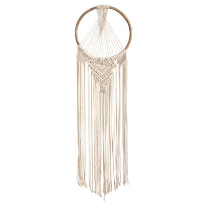 24" x 10" Handmade Bohemian Macrame Dreamcatcher Wall Hanging Decor