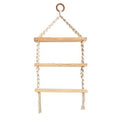 2.5'x 1'Three Tier Handmade Boho Macrame Wall Hanging with Wooden Shelf