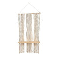 2.5'x 1.5'Layered Macrame Wall Hanging with Wooden Shelf