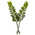 25" Zamioculcas Artificial Plant in Glass Planter