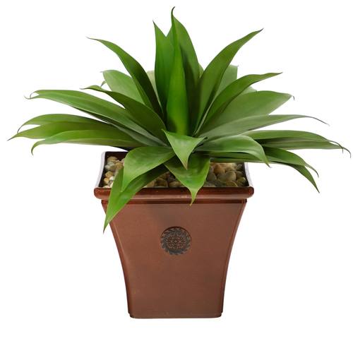 26" Agave Succulent Artificial Plant in Brown Planter