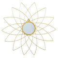 26" Gold Metal Flower Accent Wall Mirror