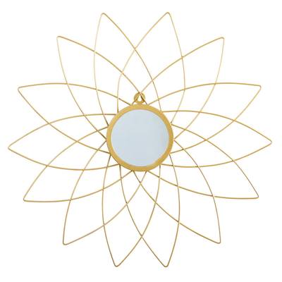26" Gold Metal Flower Accent Wall Mirror