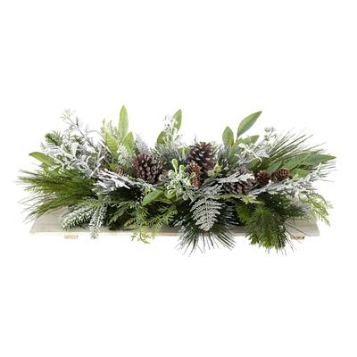 26" Holiday Flocked Winter Christmas Artificial Arrangement Cutting Board Wall Décor or Table Arrangement