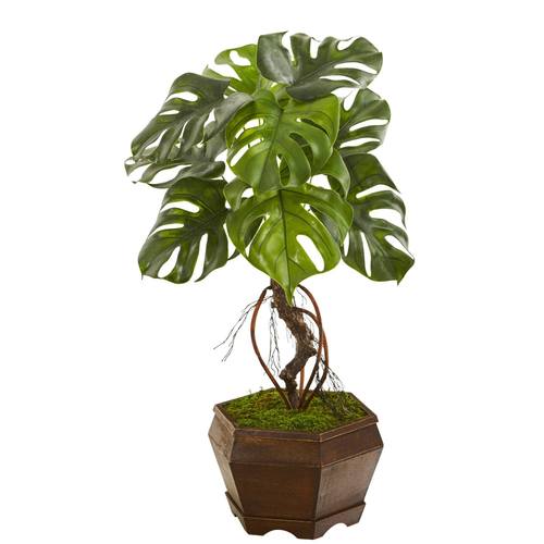 27" Monstera Artificial Plant in Decorative Planter
