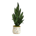 27" Sansevieria Artificial Plant in Decorative Planter