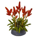 27" Tropical Bromeliad Artificial Plant in Decorative Bowl
