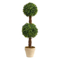 28" Boxwood Double Ball Topiary Artificial Tree (Indoor/Outdoor)