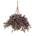 28" Fall Laurel Leaf with Berries Artificial Plant in Hanging Basket