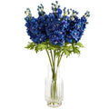 29" Delphinium Artificial Arrangement in Glass Vase