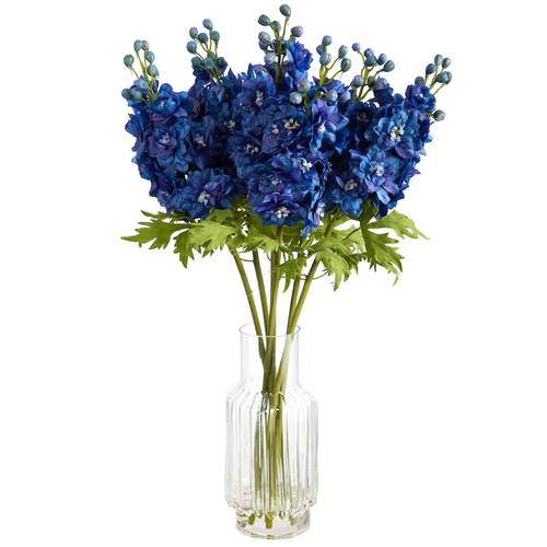 29" Delphinium Artificial Arrangement in Glass Vase