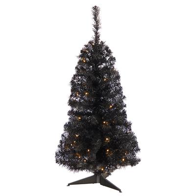 3'Black Artificial Christmas Tree with 50 LED Lights and 118 Bendable Branches