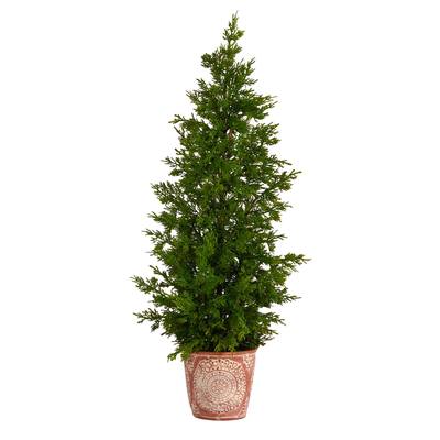 3'Cedar “Natural Look" Artificial Tree in Decorative Planter