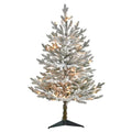 3'Flocked Fraser Fir Artificial Christmas Tree with 200 Warm White Lights and 481 Bendable Branches