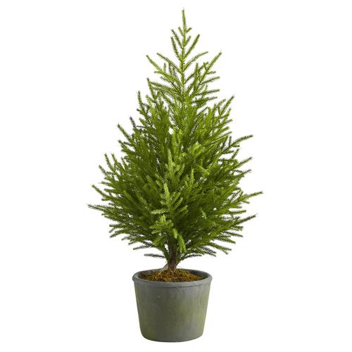 3'Norfolk Island Pine “Natural Look" Artificial Tree in Decorative Planter