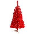3'Red Artificial Christmas Tree with 50 LED Lights and 118 Bendable Branches