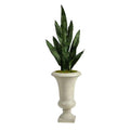 3'Sansevieria Artificial Plant in Sand Colored Urn