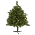 3'Wyoming Mixed Pine Artificial Christmas Tree with 150 Clear Lights and 270 Bendable Branches