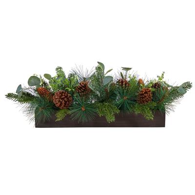 30" Evergreen Pine and Pine Cone Artificial Christmas Centerpiece Arrangement