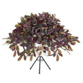 30" Fall Laurel Leaf with Berries Artificial Plant in White Planter with Metal Stand