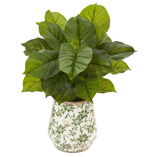30" Large Philodendron Artificial Plant in Large Floral Planter (Real Touch)