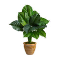 30" Large Philodendron Leaf Artificial Plant in Decorative Planter
