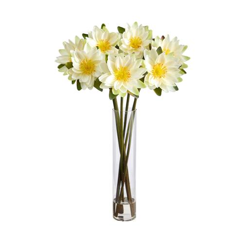 30" Lotus Artificial Arrangement in Cylinder Vase