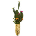30" Mixed Cactus Artificial Plant in Gold Planter