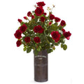 31" Garden Rose Artificial Plant in Decorative Planter