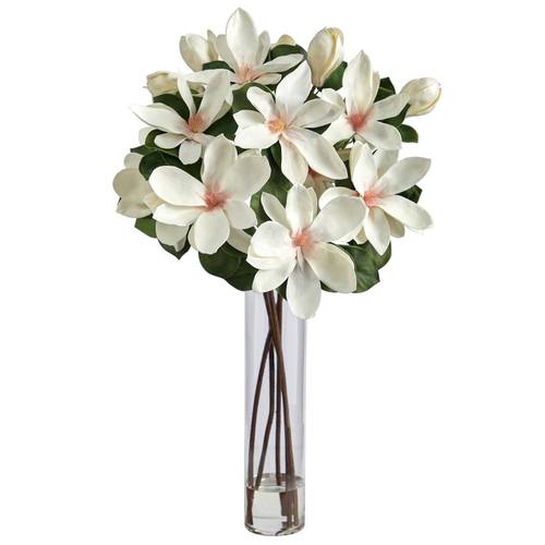 31" Japanese Magnolia Artificial Arrangement in Cylinder Vase